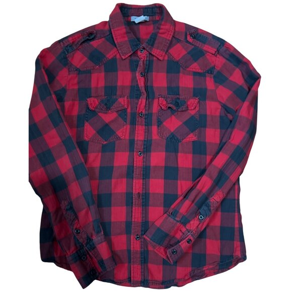 Red & Black Plaid Button-Down Shirt By Pop Icon - Picture 2 of 4